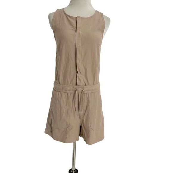 ATHLETA Size XS Romper Sleeveless Beige Shorts - Picture 1 of 8
